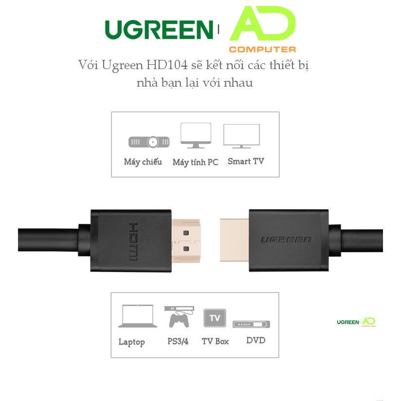 Dây HDMI 1.4 thuần đồng 19+1, độ dài từ 8-15 UGREEN HD104 - Hàng phân phối chính hãng - Bảo hành 18 tháng