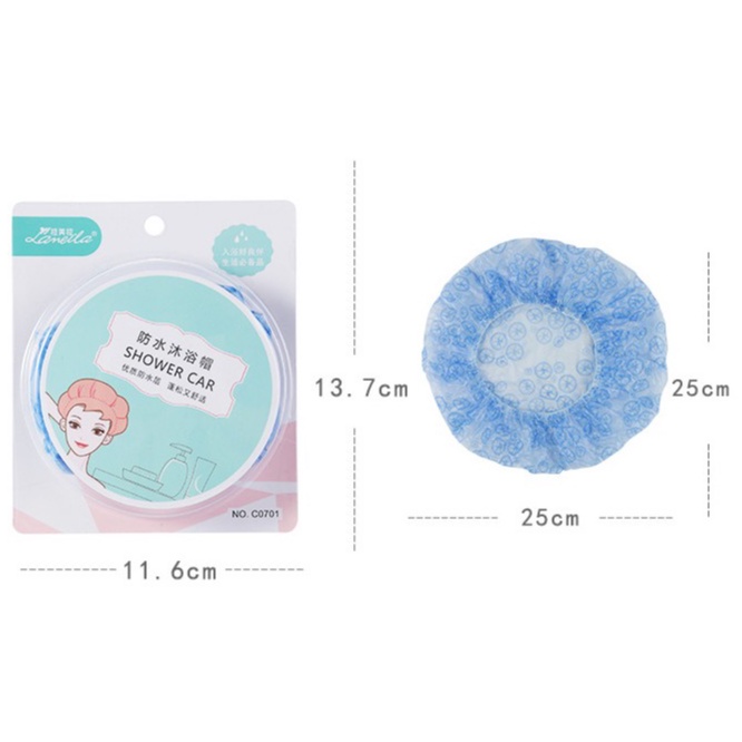 Mũ Tắm, Trùm Tóc Đội Đầu Shower Car Full Box Dày Dặn