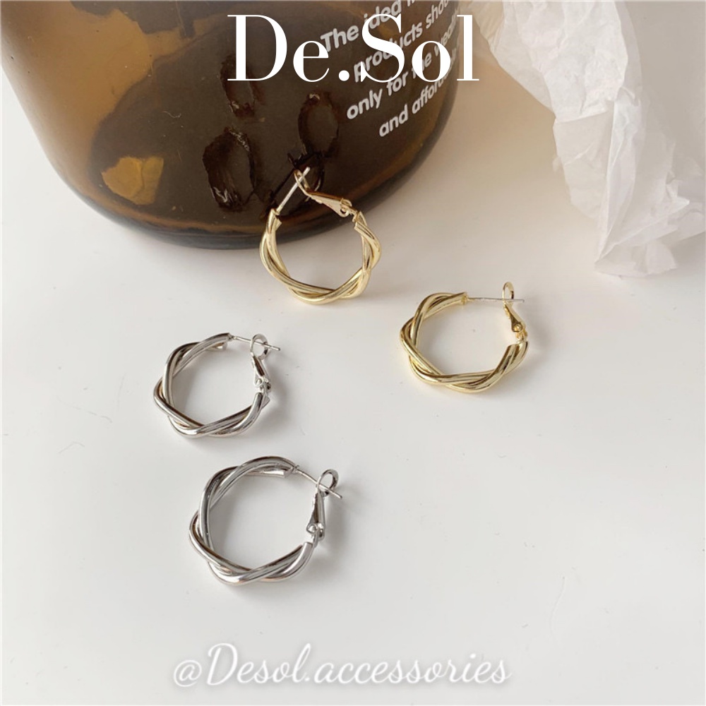 Khuyên tai, bông tai Twisted vòng tròn xoắn ER062 Desol.accessories