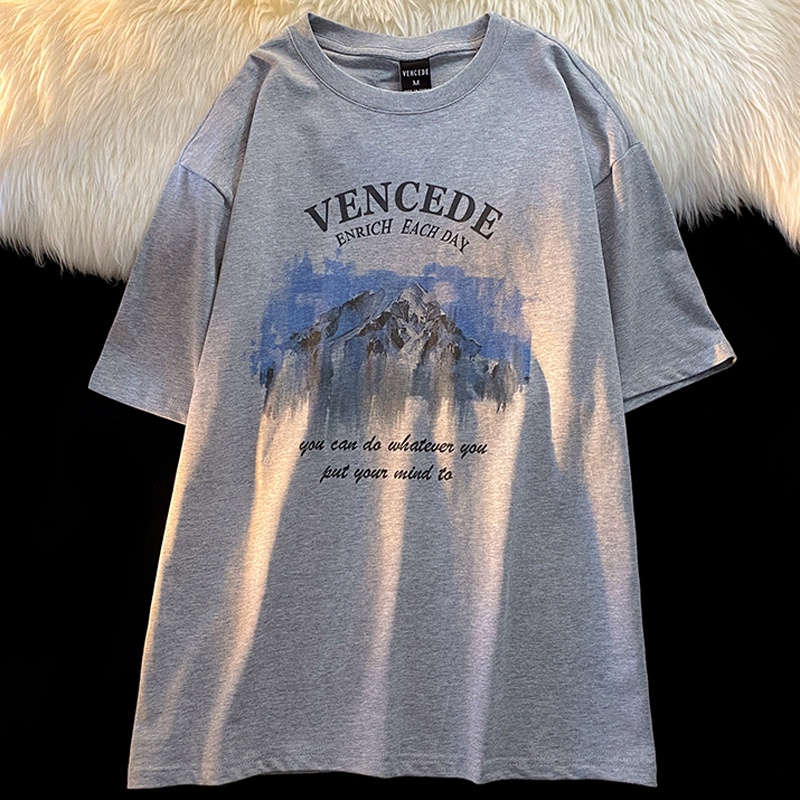 NRVP Áo Thun Nữ Ngắn Tay In Chữ Phong Cách Hàn Quốc