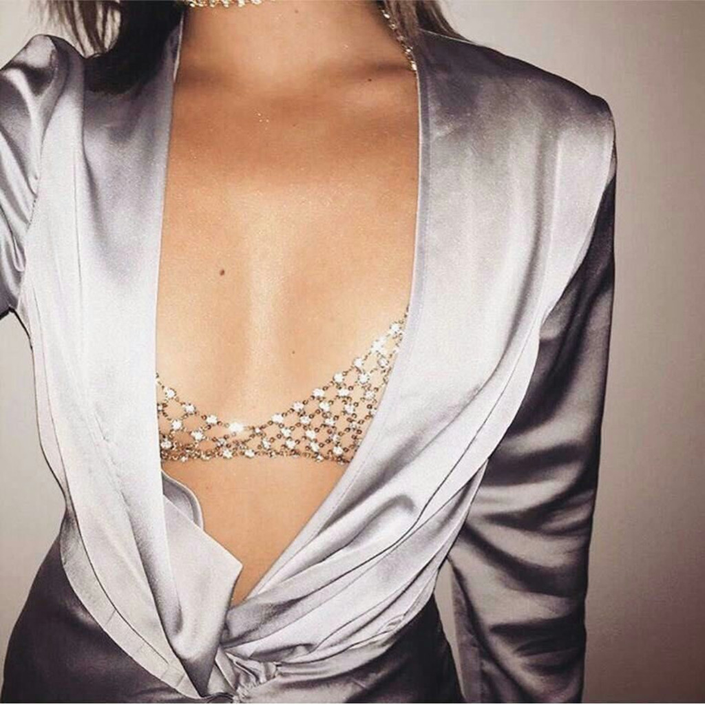 DUNEA Phụ kiện áo bikini dạng sợi đính đá thiết kế thời trang gợi cảm dành cho nữ