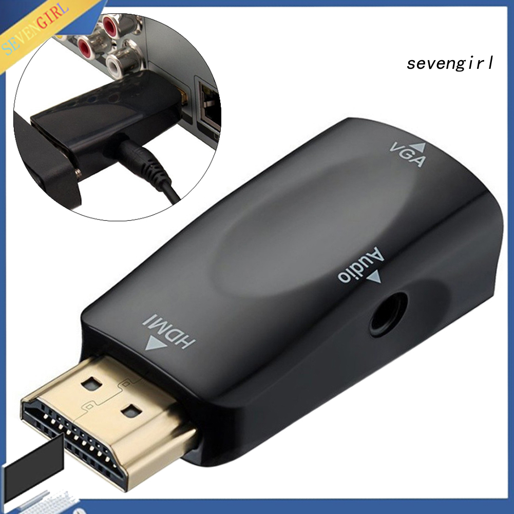 Bộ Chuyển Đổi Từ Sev-Hd 1080p Hdmi-Compatible Sang Vga Kèm Cáp Âm Thanh Cho Máy Chiếu Pc X-Box