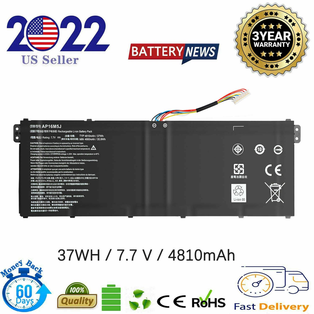 PIN NEW ZIN Pin Laptop ACER A315-51 (AP16M5J) (ZIN) - 4 CELL - Aspire 3 A314-31 A315-21 A315-51 Aspire 5 A515-51 ES1-523