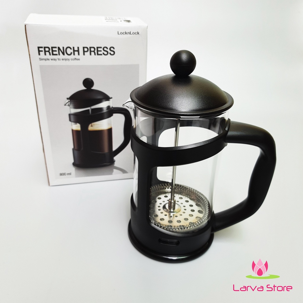 Bình Thủy Tinh Pha Trà Cà Phê Lock&amp;Lock French Press 800ml LLG018