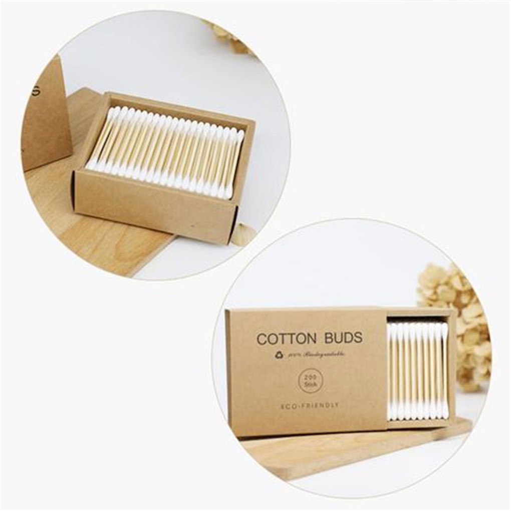 [Hàng mới về] Hộp 200 tăm bông trang điểm tiện lợi