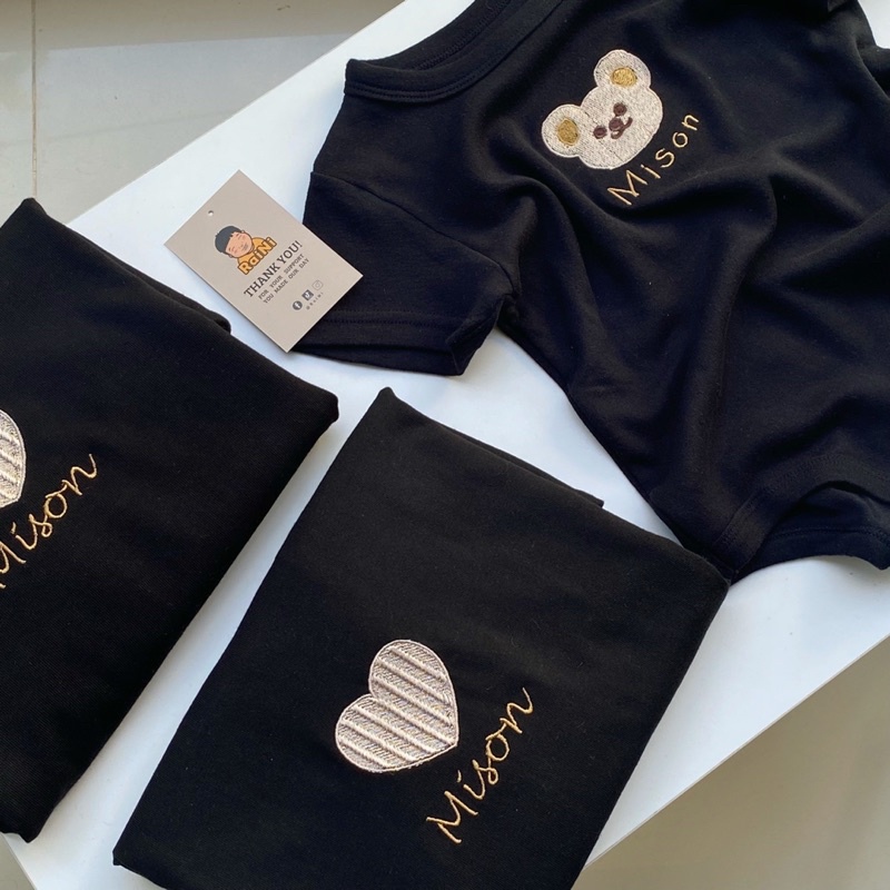 Body chip, áo thun thêu tên theo yêu cầu cho bé size 59-90 chất 100% cotton.