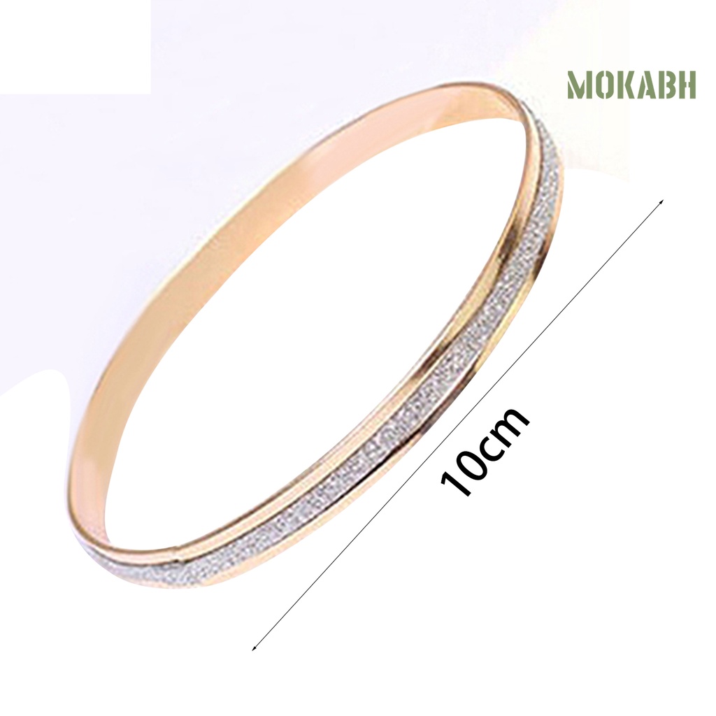 Vòng Đeo Tay Dạng Nhám Hình Tròn Đơn Giản Không Phai Màu Thời Trang Dự Tiệc Cho Nữ