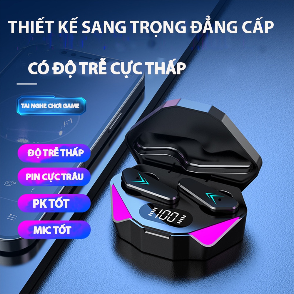 Tai Nghe Chơi Game X15 TWS Không Có Độ Trễ Âm Thanh, Tai Nghe Bluetooth GAMING Không Dây