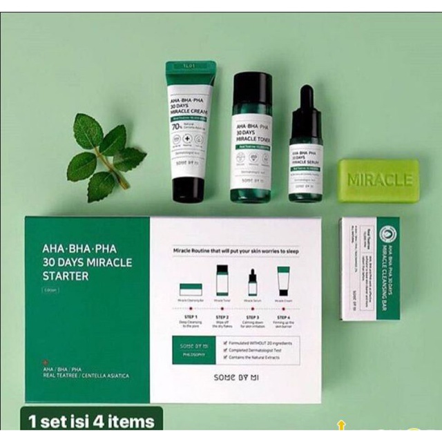 Set 4 Món Some By Mi Yuja Niacin, AC SOS, Snail Truecica, Aha-Bha-Pha 30Days Miracle Set 4 Kit | BigBuy360 - bigbuy360.vn