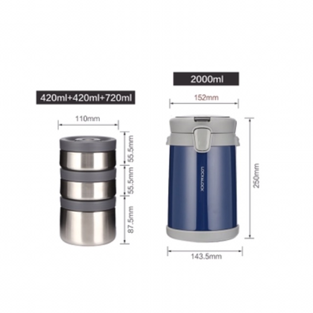 [LOCK&amp;LOCK]BỘ HỘP CƠM GIỮ NHIỆT EASY CARRY-LHC8039