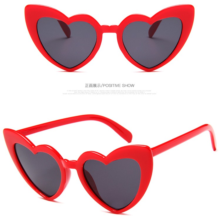 Kính mát hình trái tim không viền chống tia UV400 thời trang cho nữ