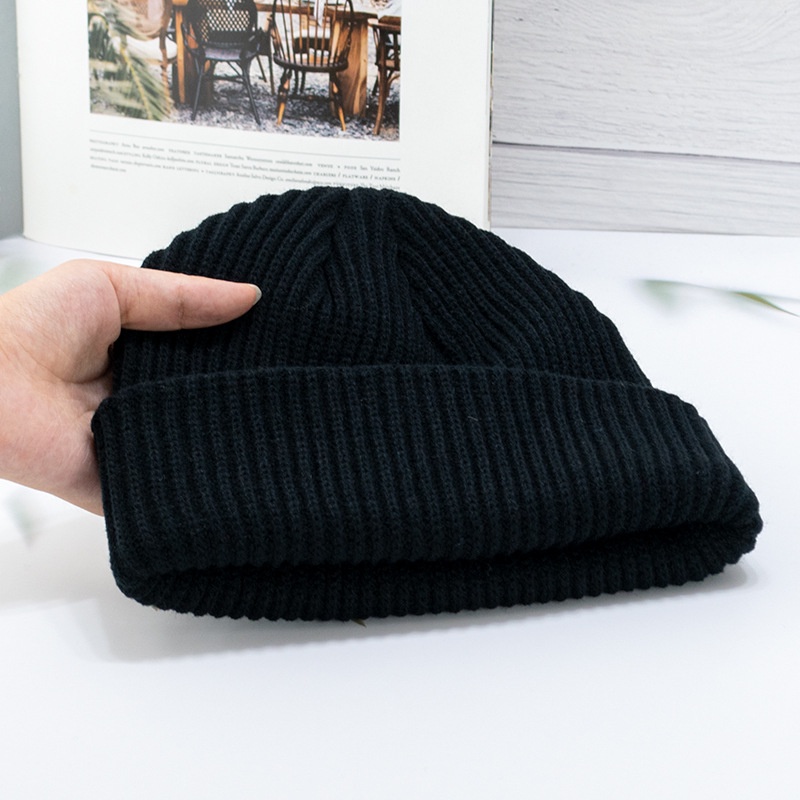 Mũ len dệt kim Nón beanie chóp ngắn Hàn Quốc thời trang unisex cho nam nữ L07