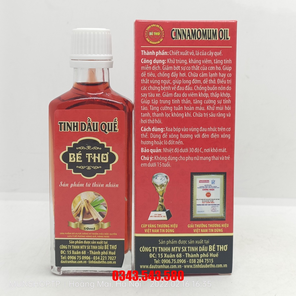 Tinh dầu Bé Thơ chai 50ml (đủ loại) - Sản phẩm từ thiên nhiên