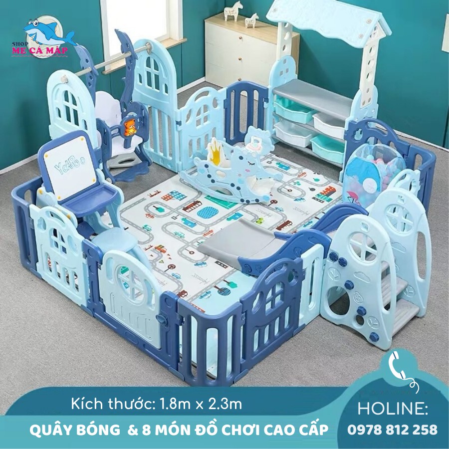 Cũi nhựa cho bé Hàn Quốc Holla Kiddy 1m8x2m, hàng có sẵn, ship toàn quốc