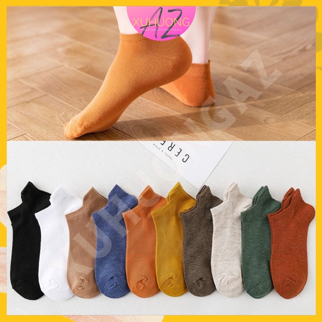 Tất cổ ngắn gót thuyền nhiều màu cao cấp COMBO 10 ĐÔI cho nữ. Vớ nữ cổ ngắn cao cấp.