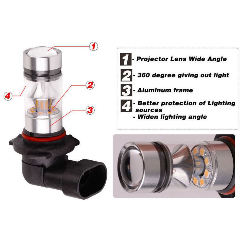 Bóng ĐèN LED ChốNg Sương Mù 9005 HB3 6000K 100W 2323 - MàU TrắNg Bộ