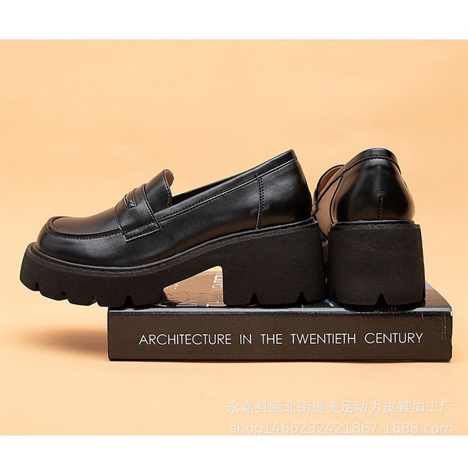 Platform Joshi loafers - Giày da bò nữ phong cách cá tính, dễ thương