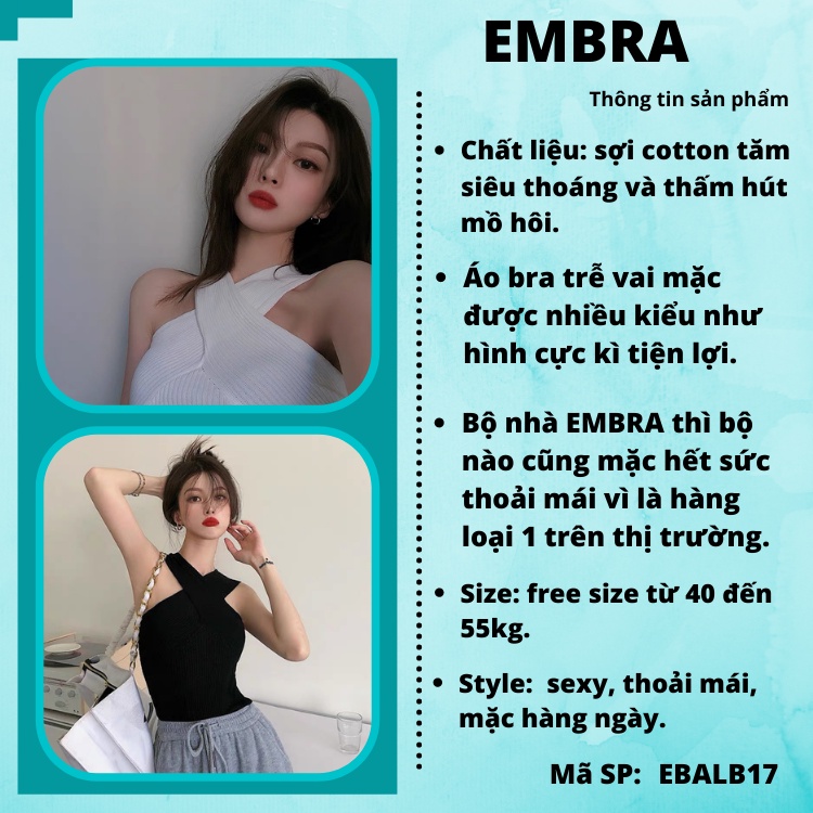 Áo bra EMBRA trễ vai mặc được nhiều kiểu sexy chất liệu cotton mã EBALB17