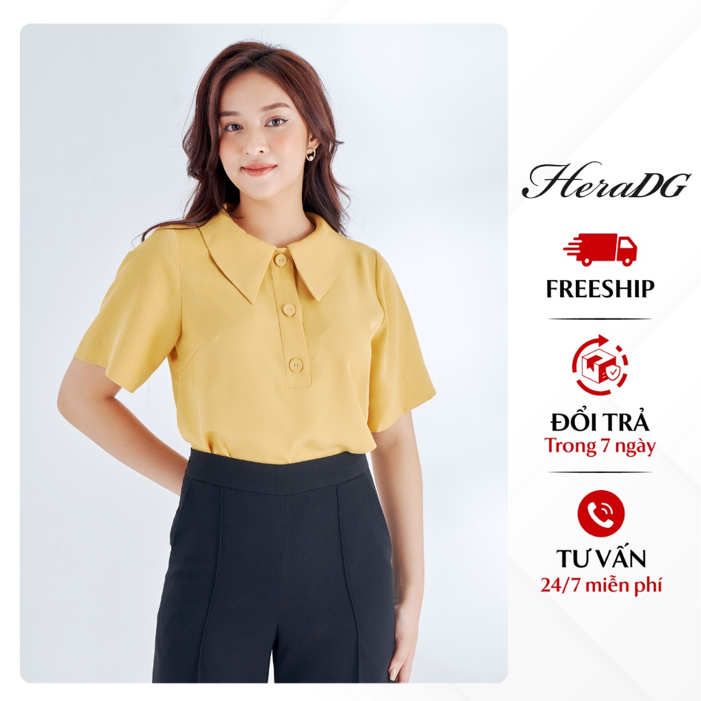 Áo kiểu tay cộc lá cổ to HeraDG - SAKBA011-S