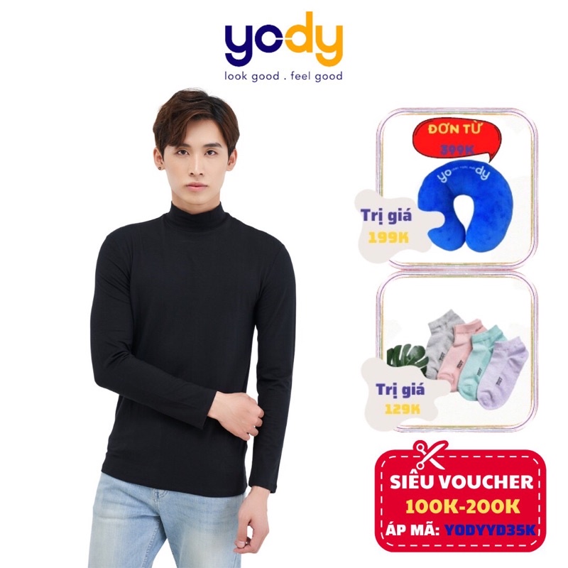 Áo Thun Nam Dài Tay YODY Giữ Nhiệt Dáng Basic Thể Thao Cổ Trồn Chính Hãng Cao Cấp ATM4075