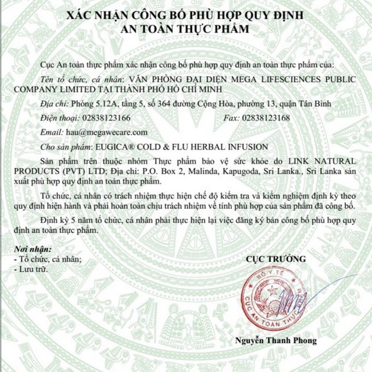 Trà giải cảm Eugica - Giảm cảm cúm, đau đầu, sổ mũi Trà Eugica