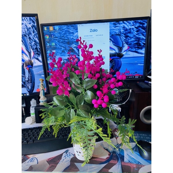 cụm cherry 5 nhánh - Duy Hương hoa lụa