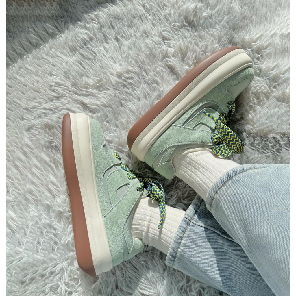 GIÀY THỂ THAO NỮ BÁNH MÌ ĐỘN ĐẾ XANH MINT