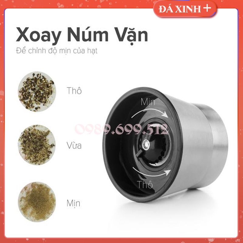 Lọ Xay Hạt Tiêu Cầm Tay Bằng Thủy Tinh Tiện Dụng