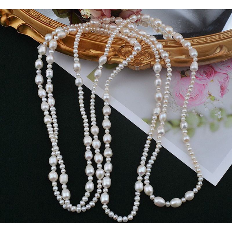 Dây chuyền hạt ngọc trai nhân tạo mix nhiều size 150cm cho nữ