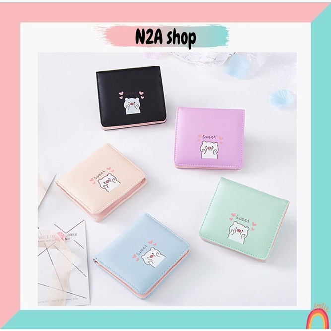 Ví nữ mini (có sẵn + freeship) Ví ngắn hình con HEO 3 màu N2a shop