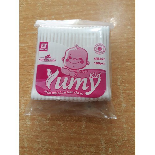 2 gói YUMY KID tăm bông cao cấp cho bé gói 100 cái