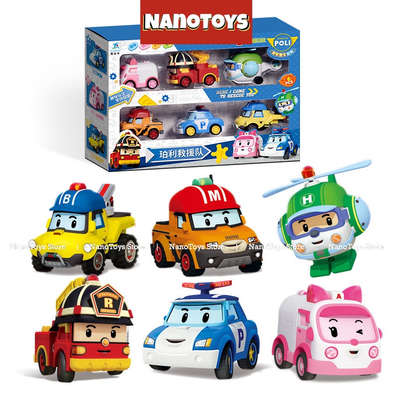 ĐỒ CHƠI XE ROBOCAR POLI CỨU HỘ CHẠY TRỚN - BỘ 6, 8, 12 XE NGẪU NHIÊN - NANOTOYS STORE