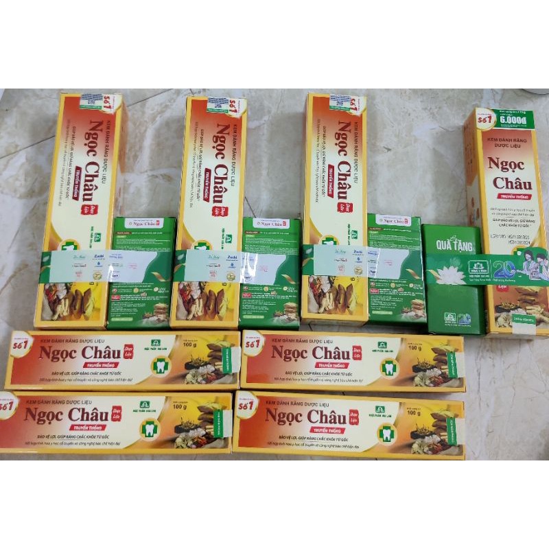 Kem đánh răng dược liệu Ngọc Châu tuyp lớn kèm quà