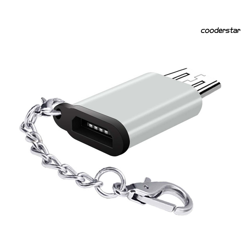 Đầu chuyển đổi OTG Type-c sang Micro V8 bằng hợp kim nhôm kèm móc khóa cho Android