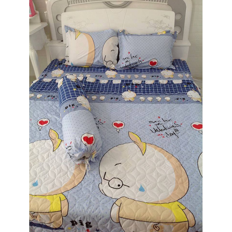 BỘ DRAP COTTON POLY CON HEO