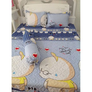 Bộ drap cotton poly con heo