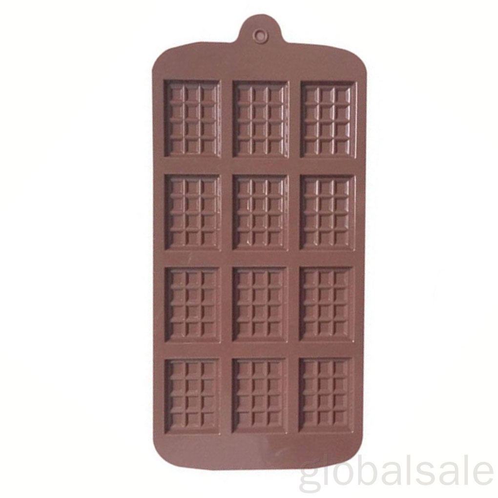 Khuôn silicone 12 ngăn hình chữ nhật mini tái sử dụng tiện lợi