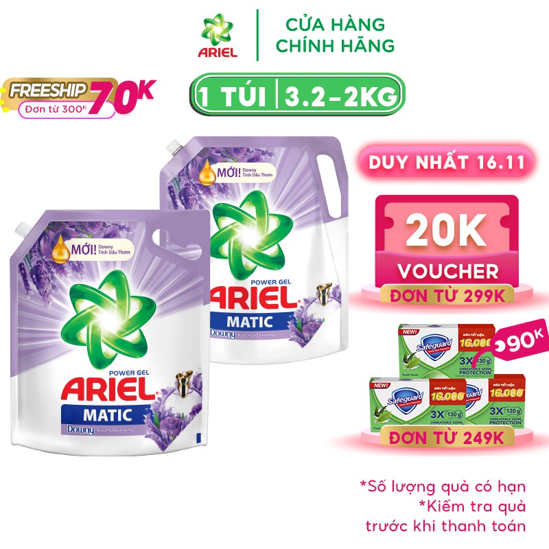 Ariel Matic nước giặt Túi hương hoa oải hương 2KG/3.2KG