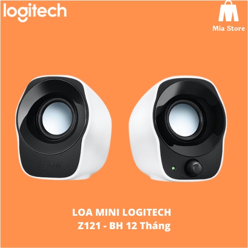 Loa âm thanh nổi có dây Logitech Z121 - Jack 3.5mm, USBA, nhỏ gọn, PC/ Laptop - Mia Store