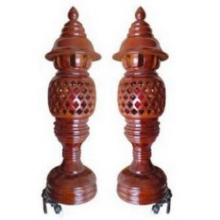 CẶP ĐÈN THỜ BẰNG GỖ CAO 36 CM - ĐÚNG MẪU - ĐÚNG GIÁ