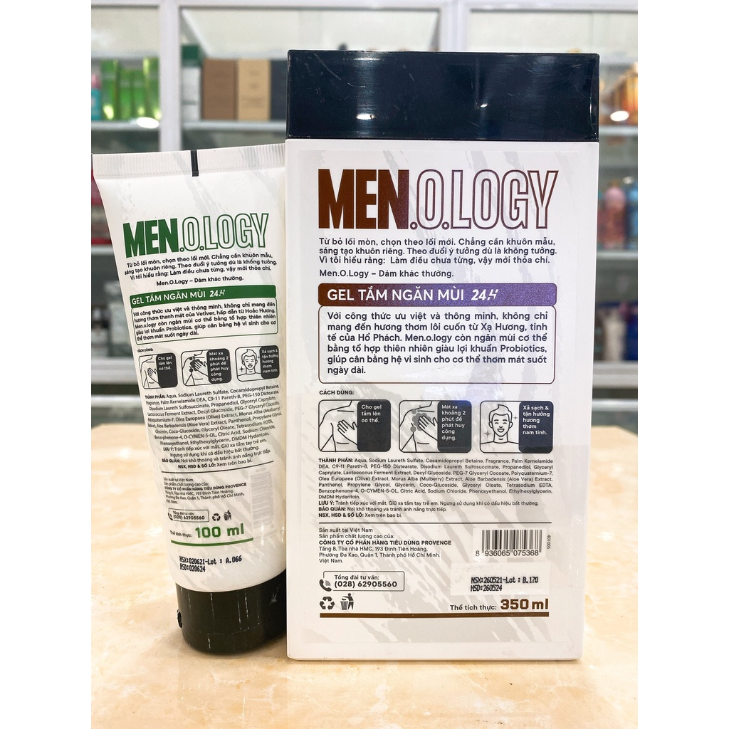 Gel Tắm Nam Ngăn Mùi 24h MEN.O.LOGY 350ml