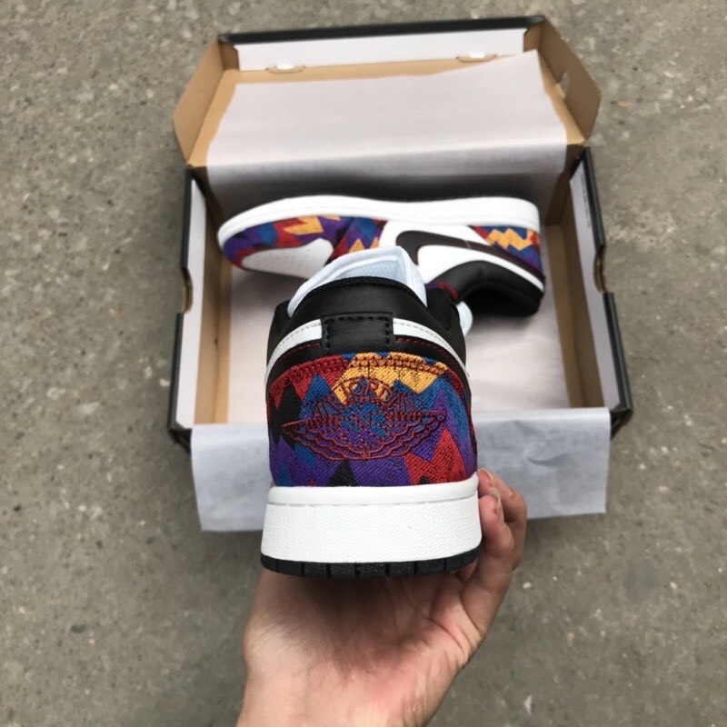 HoPi | Giày sneaker Jordan 1 low thổ cẩm - full box bill.