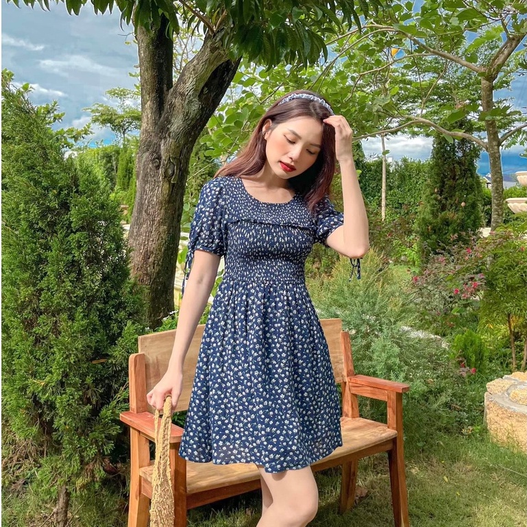 Đầm CATIE - Đầm cổ tròn chun ngực