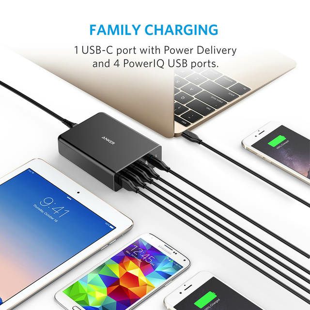 Củ sạc nhanh Anker usb type c 5 cổng 40w