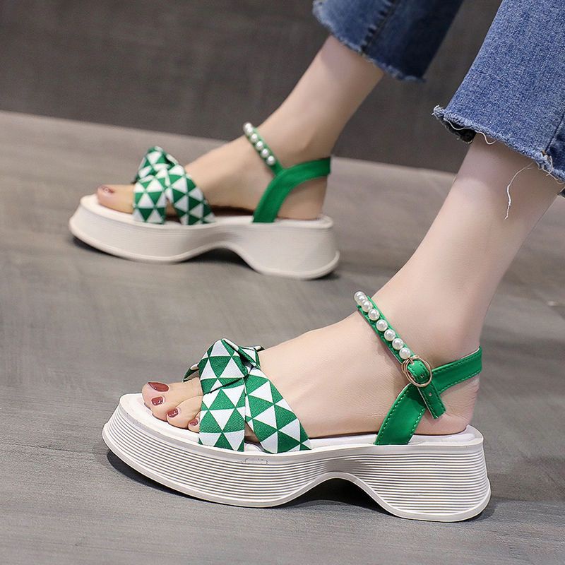 Giày Sandal Thể Thao Đế Mềm Dày Thời Trang Mùa Hè