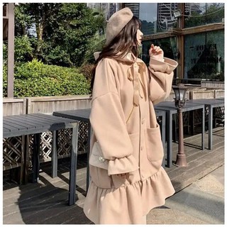 [ CHẤT SIÊU ĐẸP ORDER] #O35 Áo Khoác Dạ Cardigan Đuôi Cá Nơ Cổ Bọc Cúc Siêu Hot