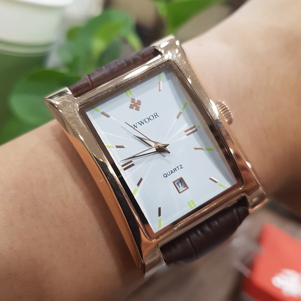 Đồng hồ nam Wwoor mặt vuông độc đáo chống nước chống xước tuyệt đối 3atm Tony Watch 68