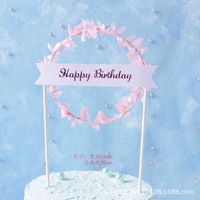Phụ Kiện Trang Trí Bánh Kem Chữ Happy Birthday Dễ Thương