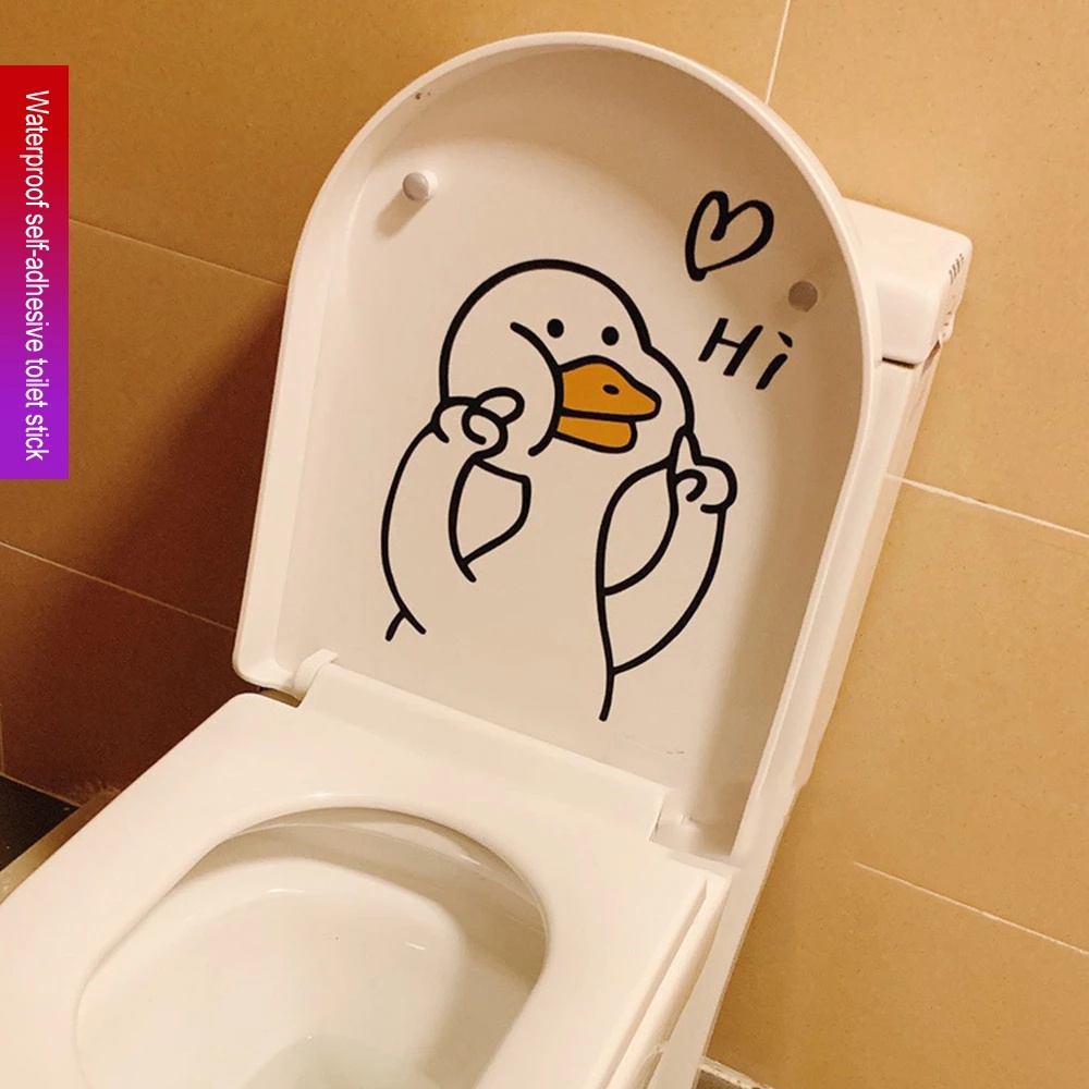 Miếng dán tường hình vịt đáng yêu chống thấm nước trang trí nhà tắm/ nhà bếp