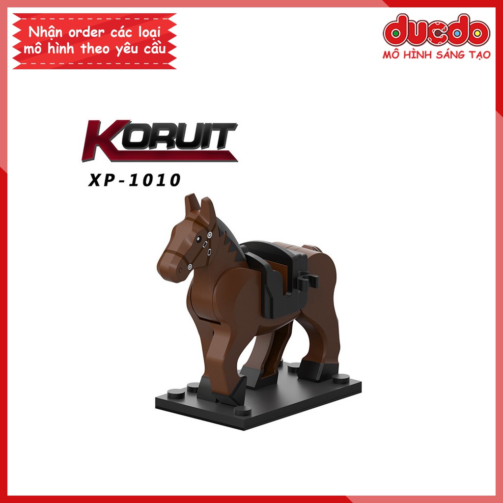 Minifigures ngựa chiến cho lính - Đồ chơi Lắp ghép Xếp hình Mini trung cổ Koruit KT XP1007-1010